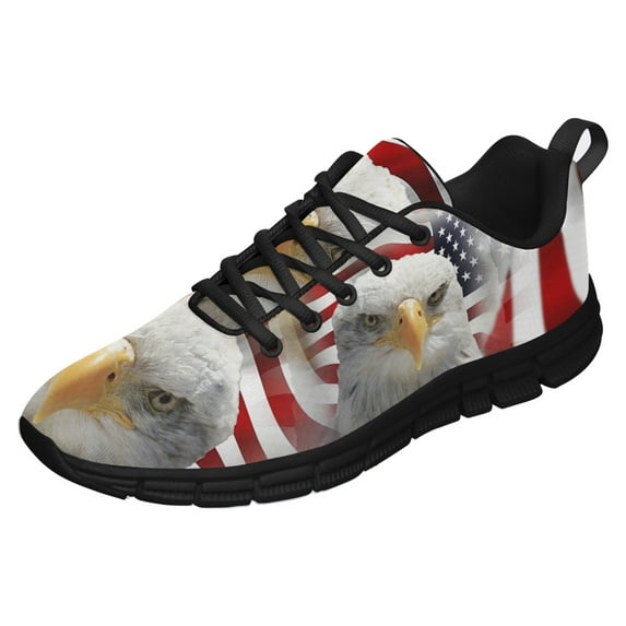 Bald Eagle Usa Shoes for Men Women Running Sneakers Breathable Casual Sport Tennis Shoes Gift for Him Her Black Size 11