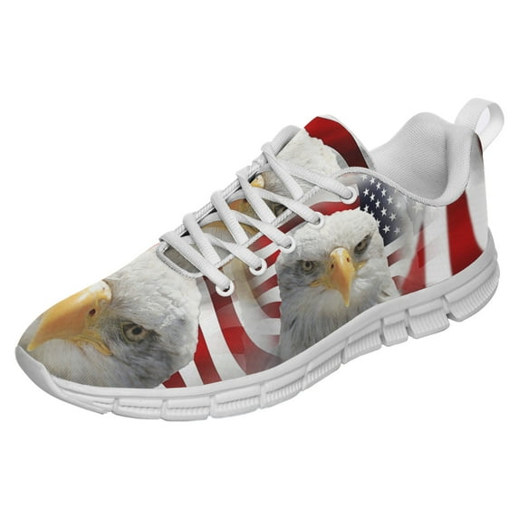 Bald Eagle Usa Shoes for Men Women Running Sneakers Breathable Casual Sport Tennis Shoes Gift for Him Her White Size 3.5