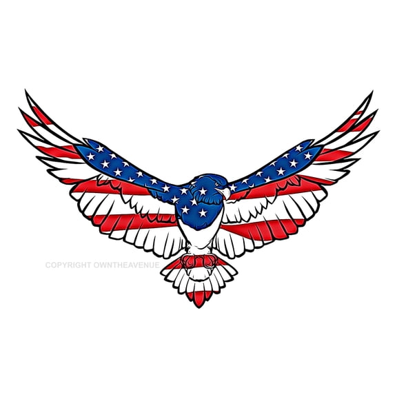 Bald Eagle Wings Open USA American Flag V3 Car Truck Sticker Decal 4"