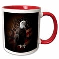 thumbnail image 1 of 3drose, Bald Eagle with American Flag, 15oz Two-tone Red Mug, 1 of 6