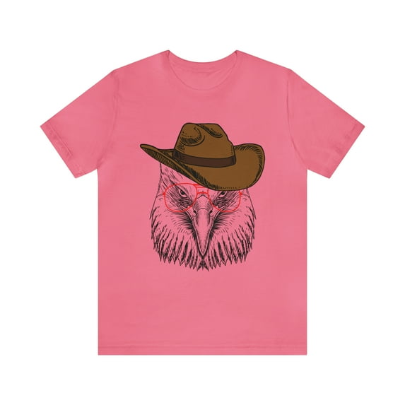 Bald Eagle With Glasses and Cowboy Hat Bella Canvas Unisex Short Sleeve Tee