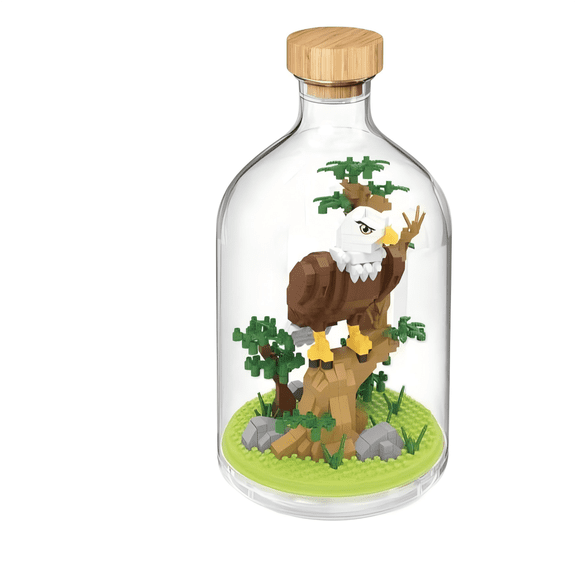 Bald Eagle in a Bottle Wilderness Building Block Set, Creative Birthday Gift, Home Office Table Centerpiece