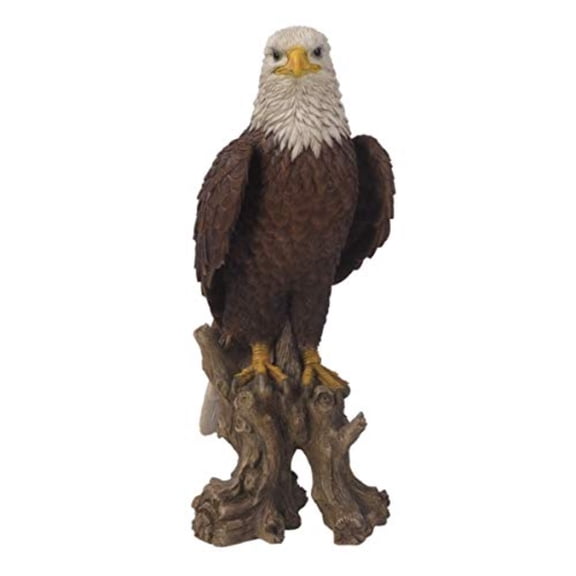 Bald Eagle on Stump 15IN H Option Garden Statue Decor Home Decor Sculpture