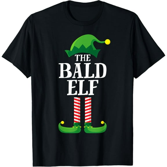 Bald Elf Matching Family Group Christmas Party Pyjamas T-Shirt