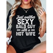 Bald Head Hot Wife Baldness Beard Bald Guy T-Shirt Graphic Tee summer Tops For Women Round Neck Fashion Cotton shirts
