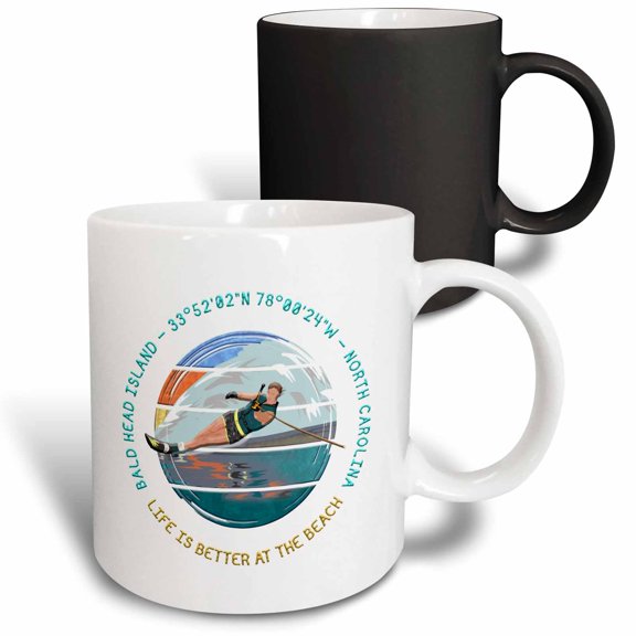 3drose, Bald Head Island, Brunswick County, North Carolina Summer Travel Gift, 11oz Magic Transforming Mug