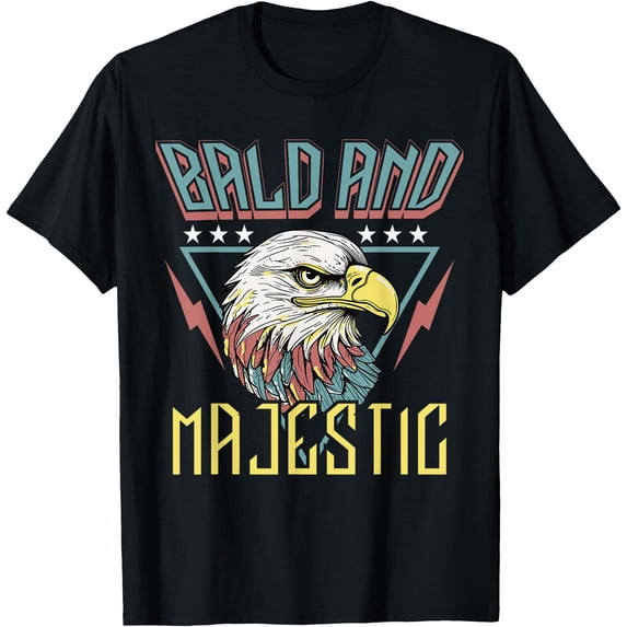 Bald & Majestic Retro Dad Husband Grandpa Joke Men Funny T-Shirt