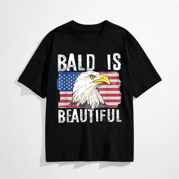 Bald is Beautiful 4th of July Independence Day Bald Eagle T-Shirt