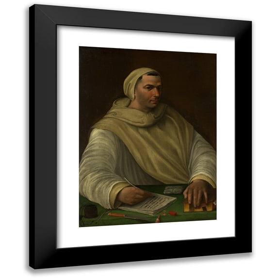 Baldassare Peruzzi 11x14 Black Modern Framed Museum Art Print Titled - Portrait of an Olivetan Monk