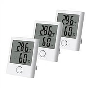 Baldr Mini Digital Thermohygrometer, Temperature and Humidity Monitor, White, 3 Count