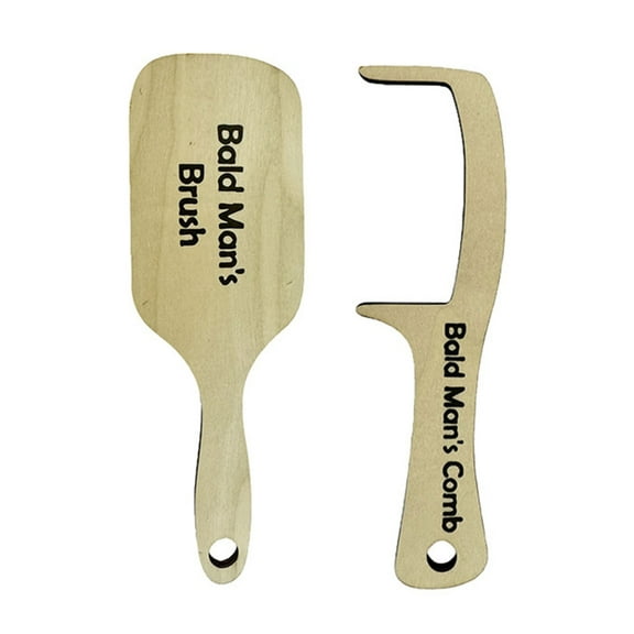 Balds Man Comb Woodens Hairless Combing Brush Balds Man's Hair Brush Funny Gift