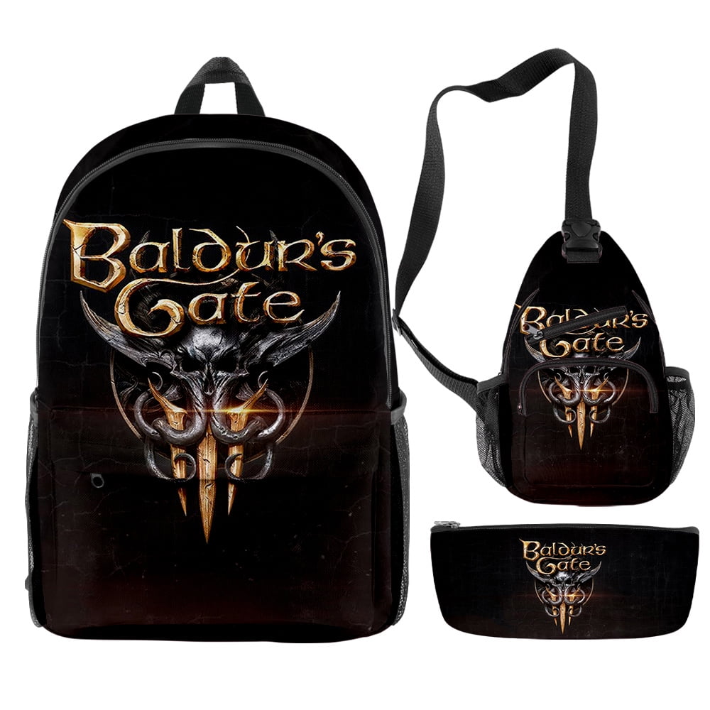 Baldur's Gate 3 Game Backpack Threepiece Sets Casual Oxford Cloth