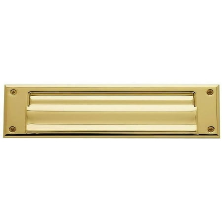 Baldwin 0017.050 Hinged Magazine Size Letter Box Plate, Satin Brass and Black