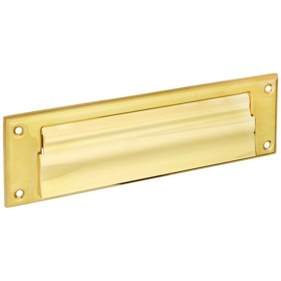 Baldwin 0017031 Unlaquered Letter Box Plate, Bright Brass