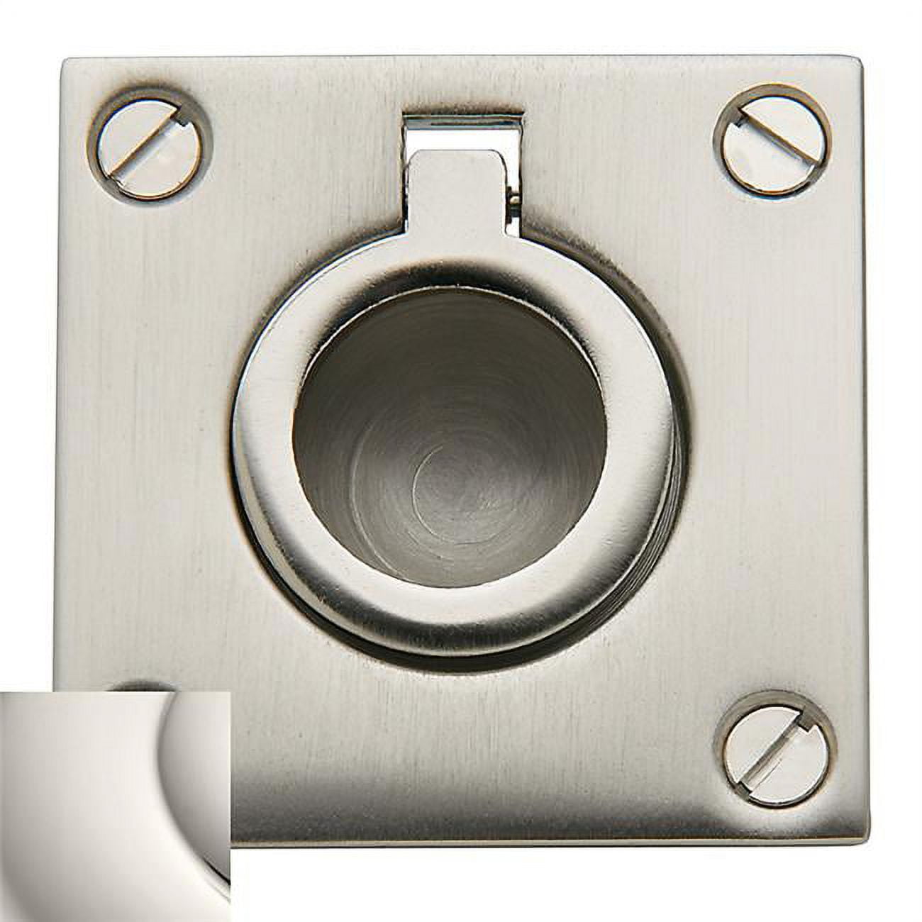 Baldwin 00393140 Flush Ring Pull, Polished Nickel