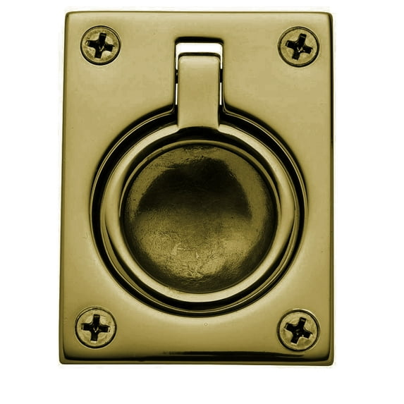 Baldwin 00394060 Flush Ring Pull, Satin Brass & Brown