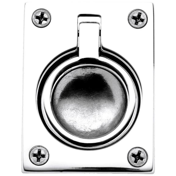 Baldwin 00394260 Flush Ring Pull, Polished Chrome
