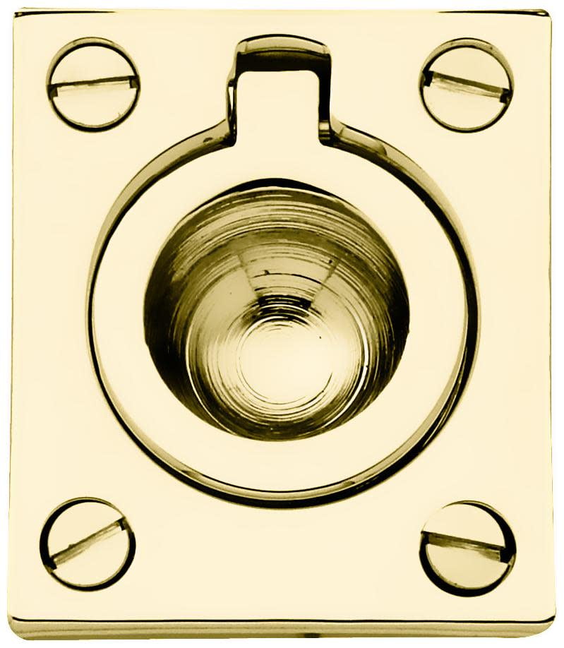 Baldwin 0392003 Flush Ring Pull, Polished Brass