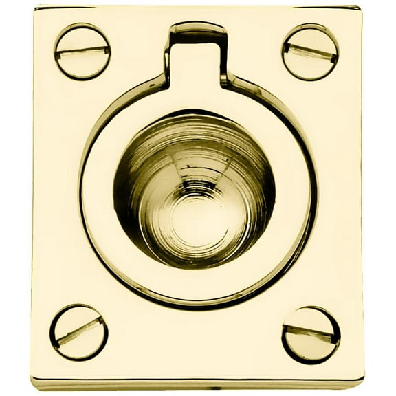 Baldwin 0392003 Flush Ring Pull, Polished Brass