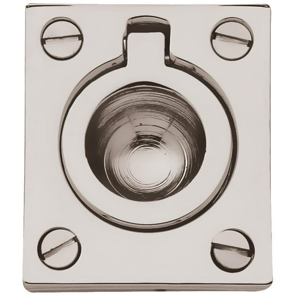 Baldwin 0392055 Flush Ring Pull, Polished Nickel