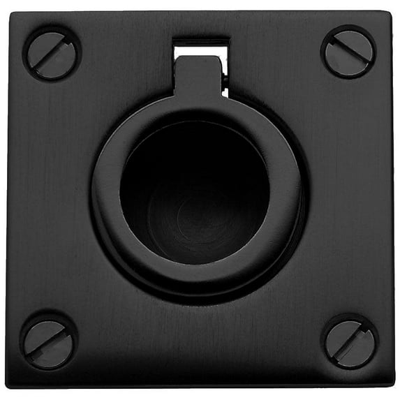 Baldwin 0393190 Flush Ring Pull - Black