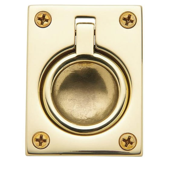 Baldwin 0394030 Flush Ring Pull, Polished Brass