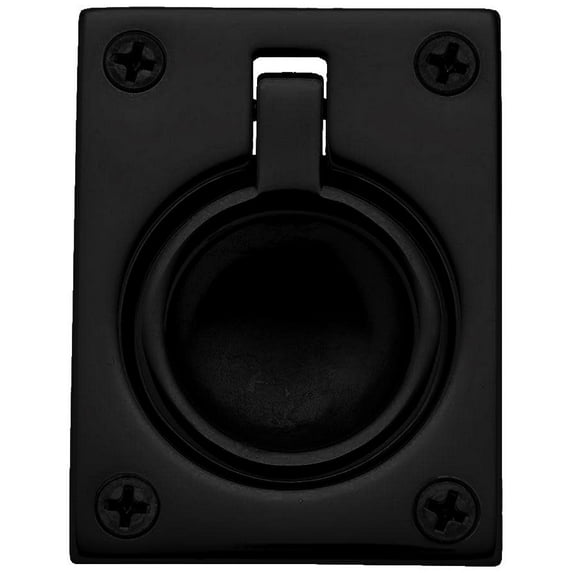 Baldwin 0394190 1.875 x 2.5 in. Flush Ring Pull, Satin Black