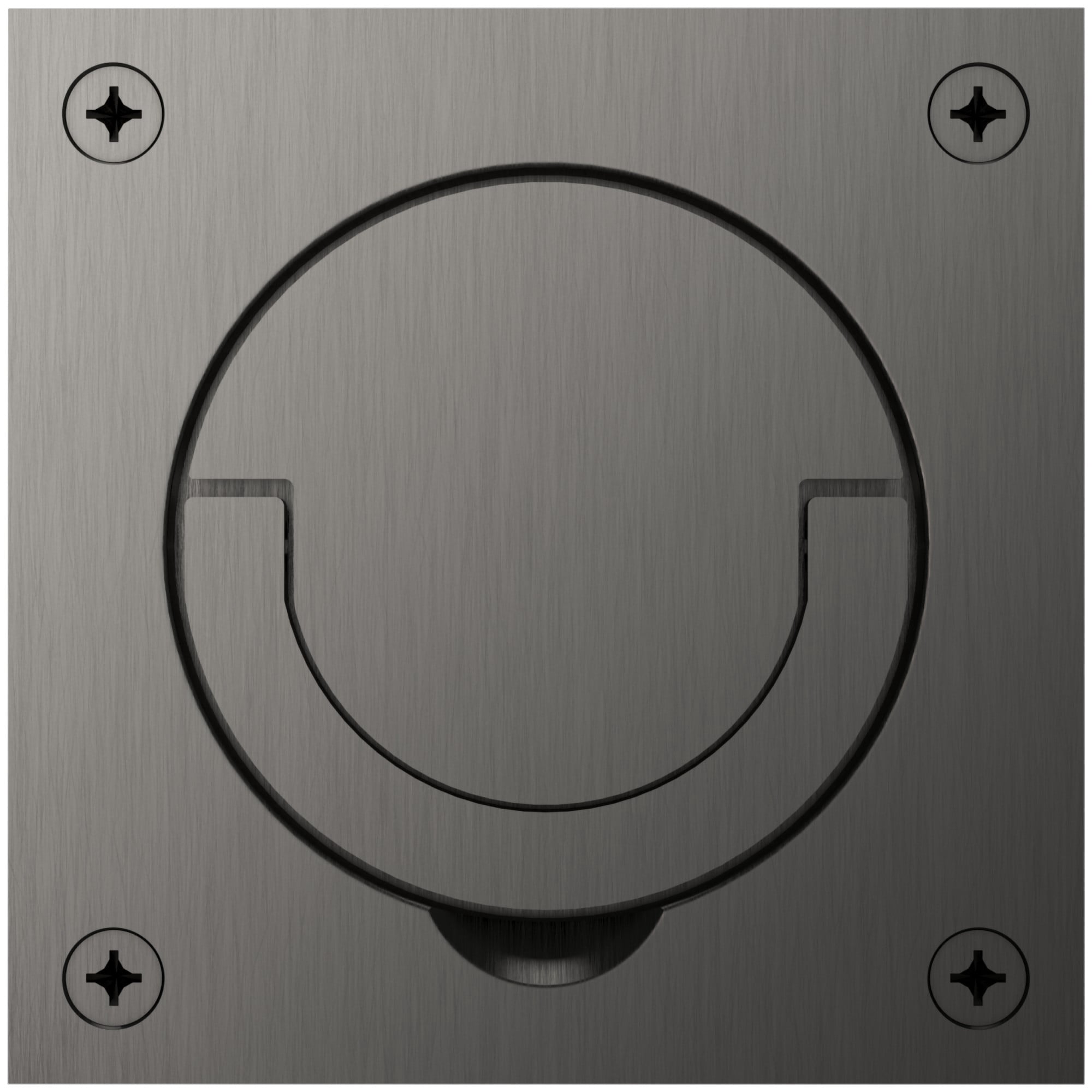 Baldwin 0397 3-1/2" X 3-1/2" Solid Brass Flush Ring Pull - Lifetime Graphite Nickel