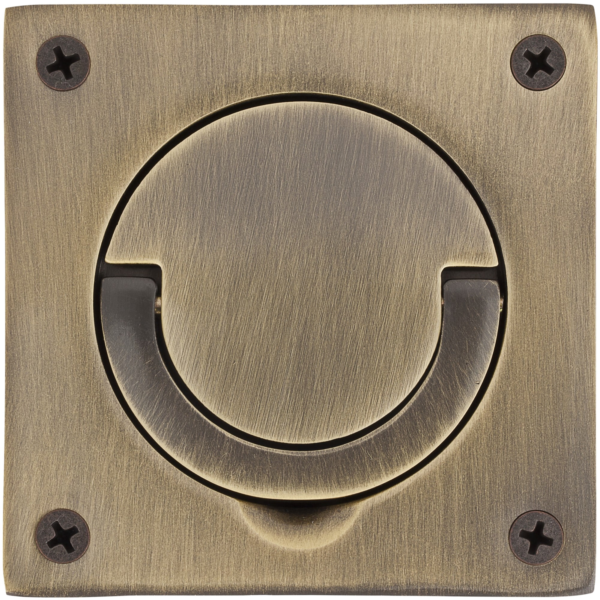 Baldwin 0397050 Flush Ring Pull, Antique Brass