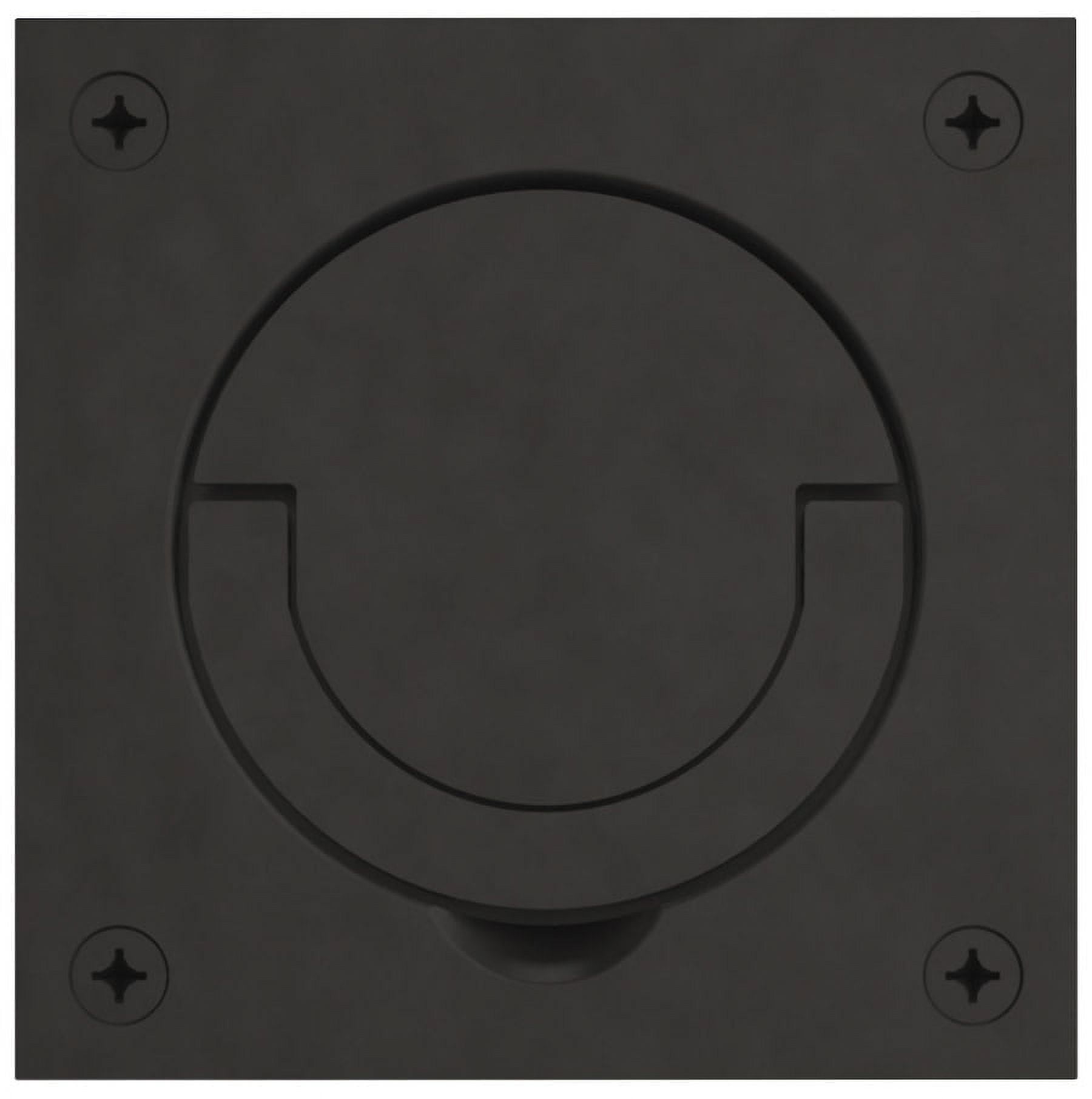 Baldwin 0397102 3.5 x 3.5 in. Flush Ring Pull, Oil-Rubbed Bronze