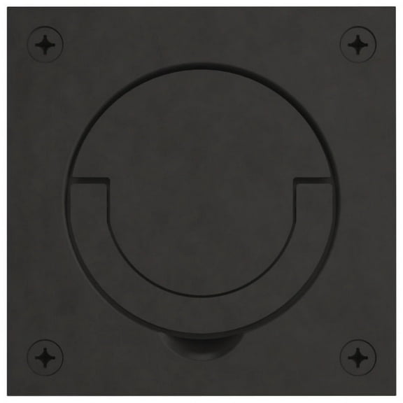 Baldwin 0397102 3.5 x 3.5 in. Flush Ring Pull, Oil-Rubbed Bronze