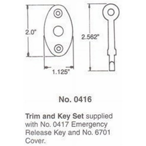 Baldwin 0416055 E R Trim Oval, Lifetime Bright Nickel