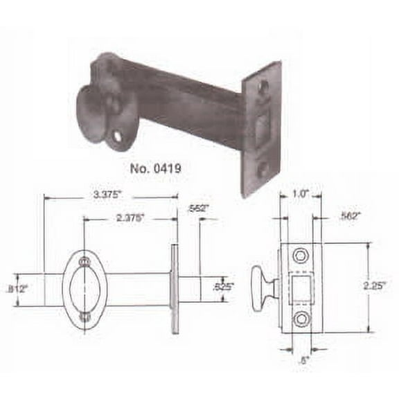 Baldwin 0419003 Mortise Door Bolt, Lifetime Polished Brass