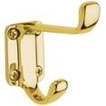 thumbnail image 1 of Baldwin 0781031 Contemporary Style Extended Double Wardrobe Hook, Non-Lacquered Brass, 1 of 1