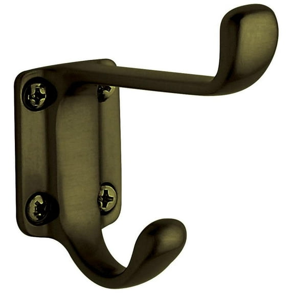 Baldwin 0781050 Costume Hook, Satin Brass & Black