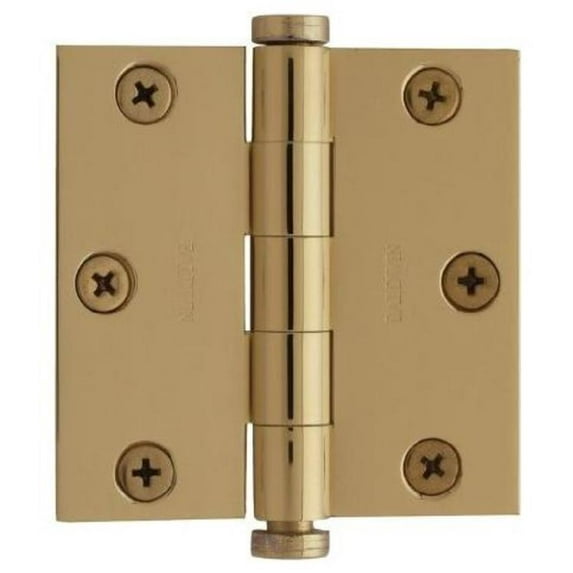 Baldwin 1030.I 3" X 3" Solid Brass Square Corner Plain Bearing Mortise Hinge - Brass