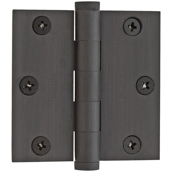 Baldwin 1030.I 3" X 3" Solid Brass Square Corner Plain Bearing Mortise Hinge - Bronze