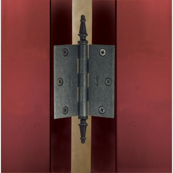 Baldwin 1035050ITIP Button Tip, Satin Brass & Black - Set of 2