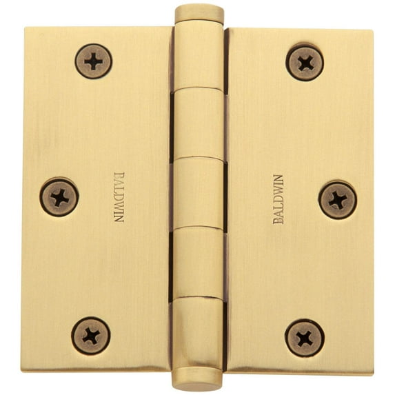 Baldwin 1035.I 3-1/2" Wide Plain Bearing Square Corner Mortise Door Hinge From The Estate