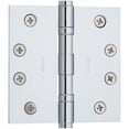thumbnail image 1 of Baldwin 1041.I 4" x 4" Solid Brass Square Corner Ball Bearing Mortise Hinge - Single Hinge - Polished Chrome, 1 of 1