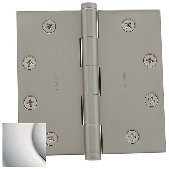 Baldwin 1045055I 4-1/2" Wide Plain Bearing Square Corner Mortise Door Hinge From The