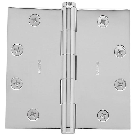 Baldwin 1045260I 4.5 x 4.5 in. Square Mortise Hinge, Bright Chrome