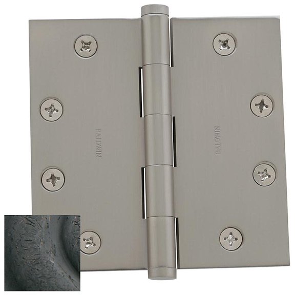Baldwin 1045402I 4.5 x 4.5 in. Square Corner Hinge, Distressed Oil-Rubbed Bronze