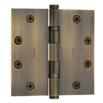 Baldwin 1046003INRP Square Ball Bearing Mortise Hinge, Non Removable Pin Lifetime Brass