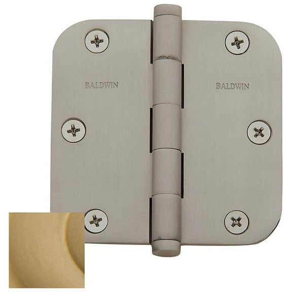 Baldwin 1135033I 0.62 in. Radius Corner Hinge, Vintage Brass - 3.5 x 3.5 in.