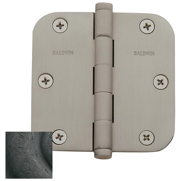 Baldwin 1135402I 0.62 in. Radius Corner Hinge, Distressed Oil-Rubbed Bronze - 3.5 x 3.5 in.