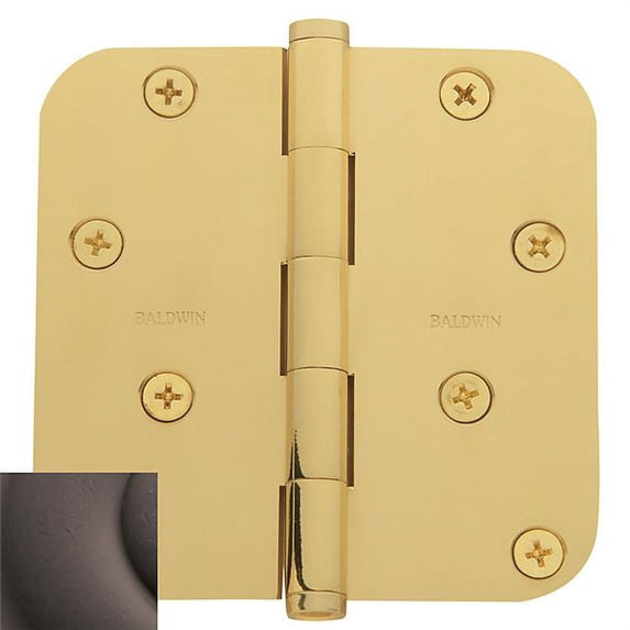 Baldwin 1140412I 0.625 in. Radius Corner Hinge, Distressed Venetian Bronze