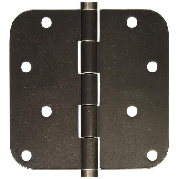 Baldwin 1140452I 0.62 in. Radius Mortise Corner Hinge, Distressed Antique Nickel - 4 x 4 in.