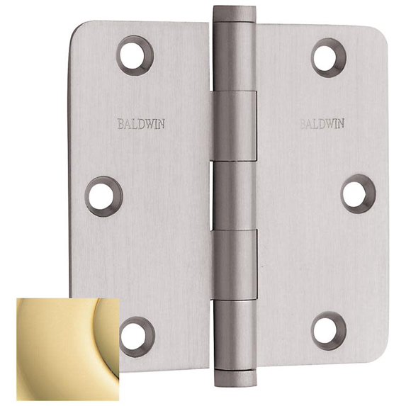 Baldwin 1435031I 0.25 in. Radius Corner Hinge, Non-Lacquered Brass