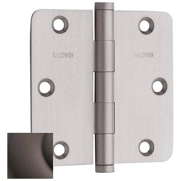 Baldwin 1435.I 3.5" X 3.5" Solid Brass 1/4" Radius Corner Plain Bearing Mortise Hinge -